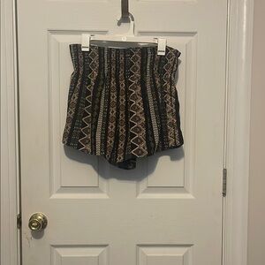 Patterned Black and Brown Women Shorts